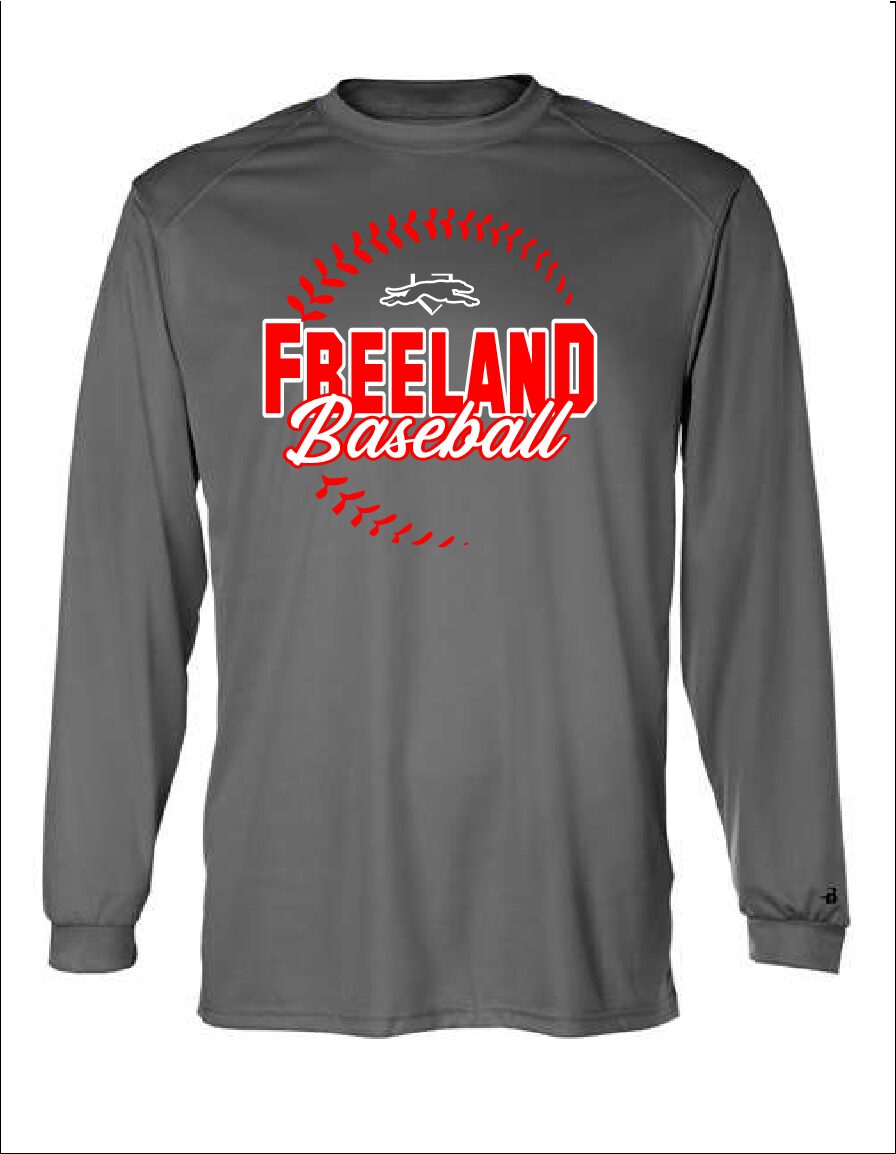 Freeland Baseball Grey Long Sleeve T (Youth and Adult Sizes)